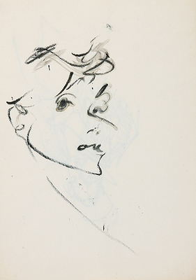 Зверев Анатолий Тимофеевич. Дама в накидке (на оборотной стороне автопортрет)